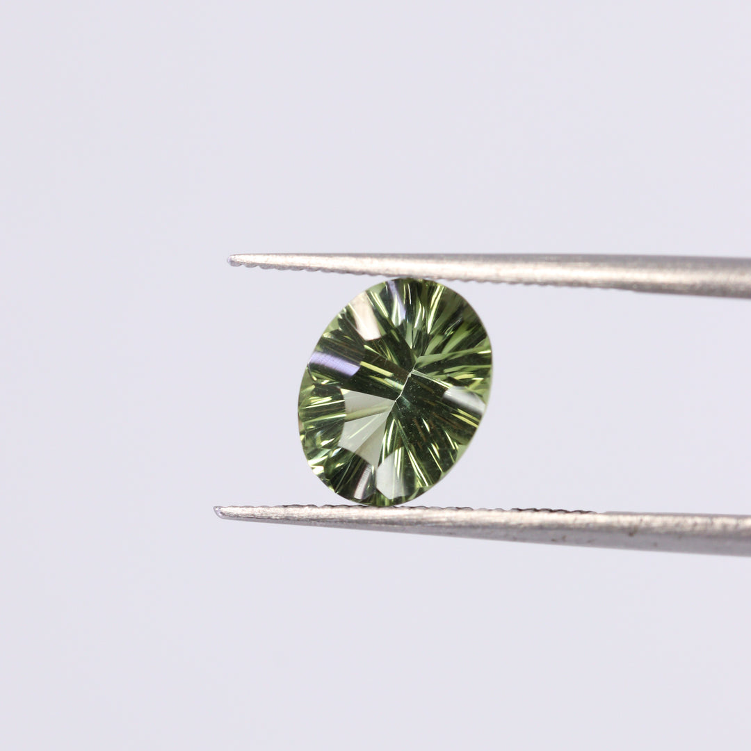 Green Tourmaline | 1.53ct Optix Oval Cut, Loose Gemstone Loose Gemstones