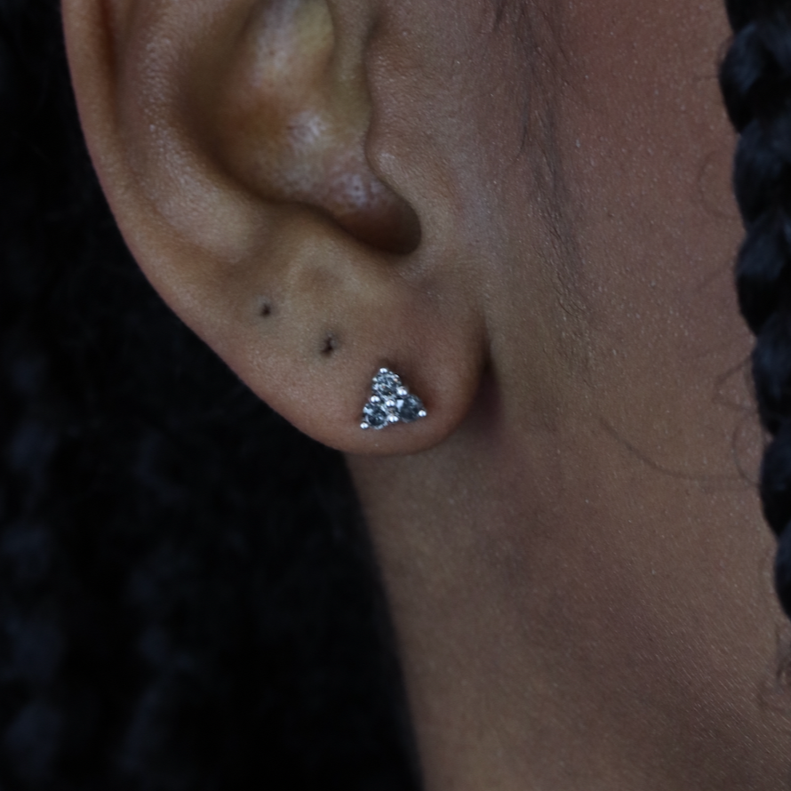 Henrietta - Salt and Pepper Diamond Set Earrings - Made-to-Order