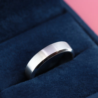 Edward - Wide Bevelled Edge Wedding Ring - Made-to-Order