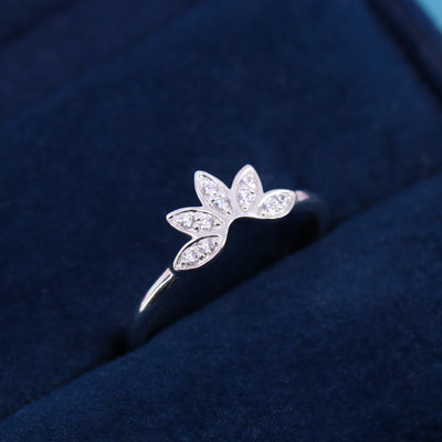 Beatrice - Petals Floral Diamond Set Tiara Style Wedding Ring - Made-to-Order
