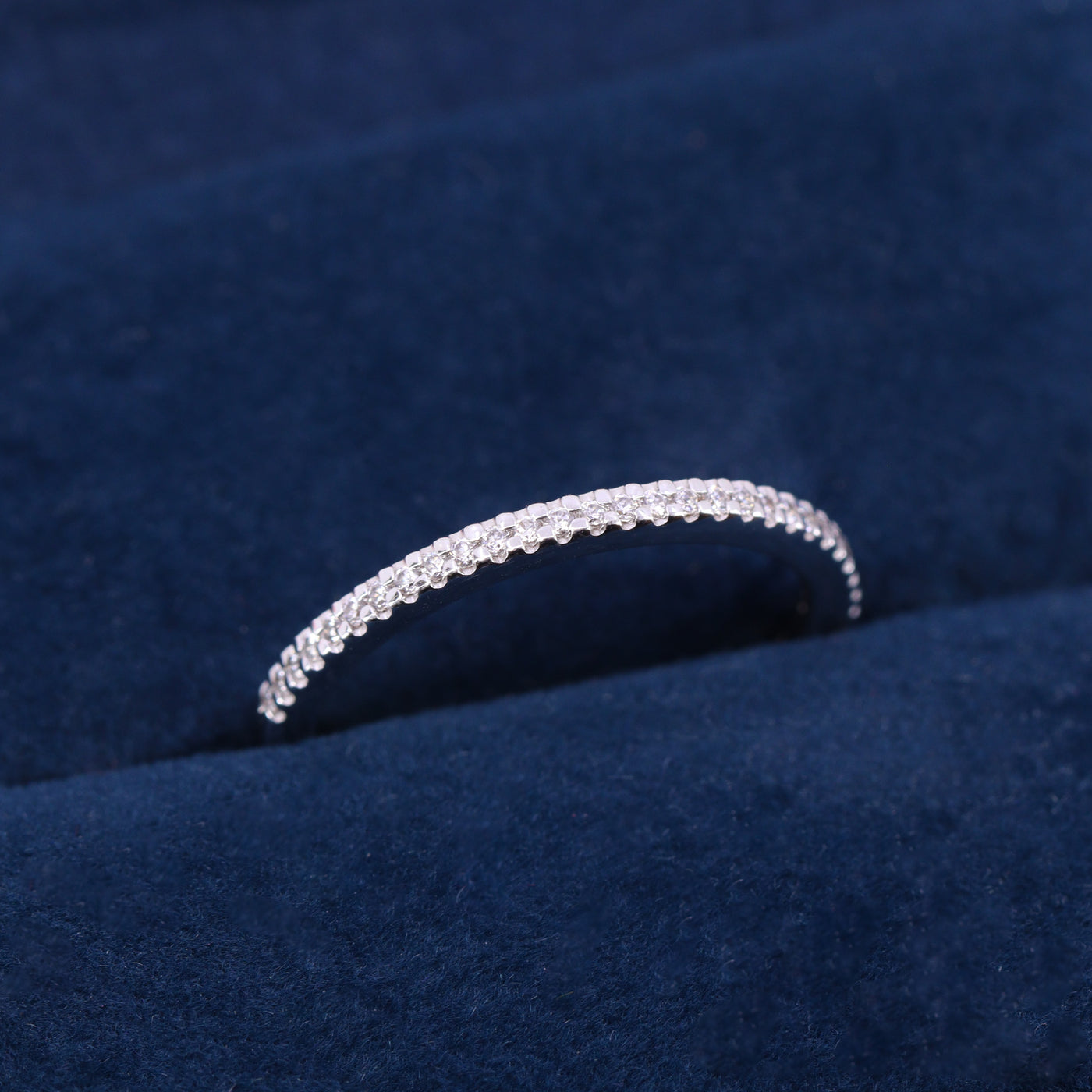 Elise - Diamond Set Half Eternity Style Straight Wedding Ring - Made-to-Order