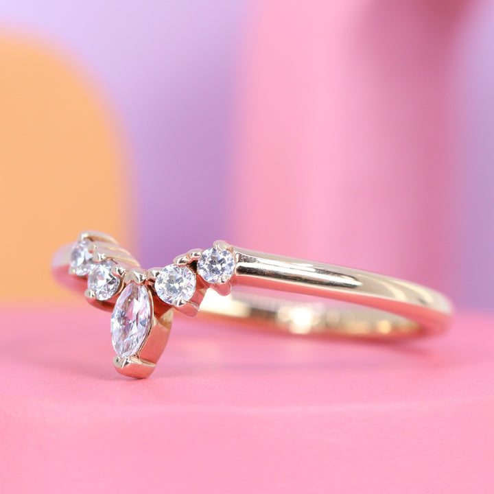Winnie - Marquise Petite Tiara Style Diamond Ring - Made-To-Order