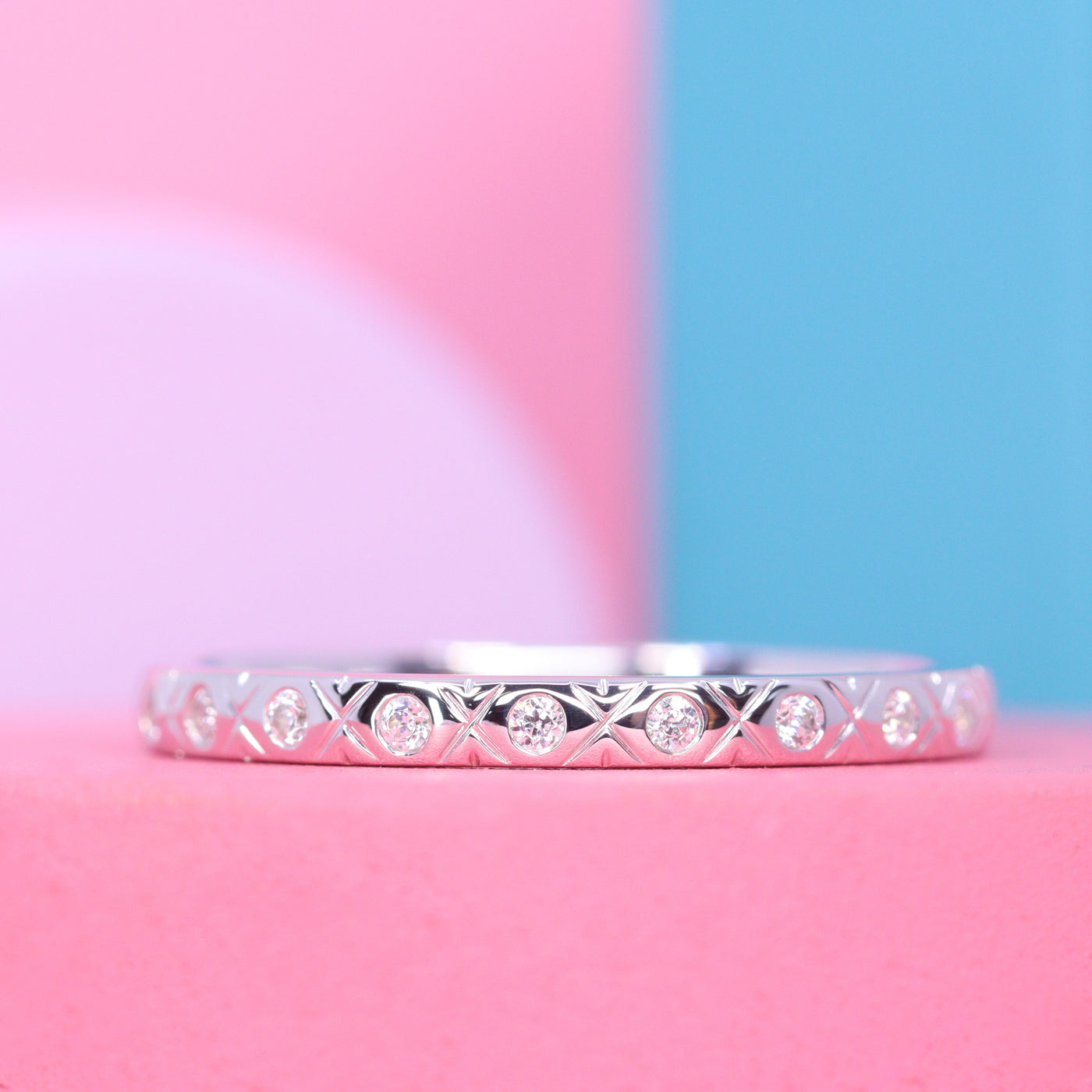 Penelope - Vintage Inspired Diamond Set Full Eternity Ring - Made-to-Order