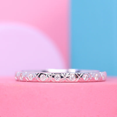 Penelope - Vintage Inspired Diamond Set Half Eternity Ring - Made-to-Order