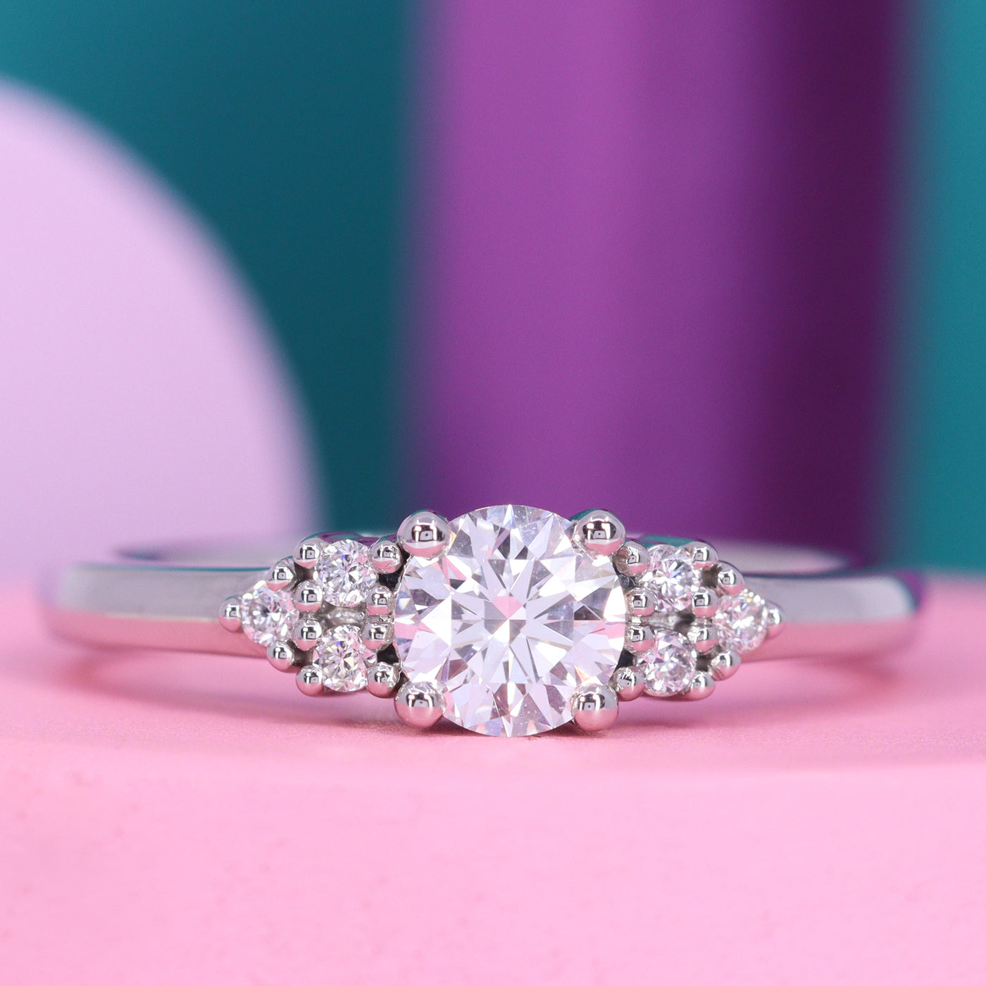 Henrietta - Round Brilliant Cut White Diamond Engagement Ring - Made To Order