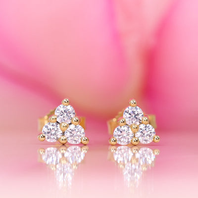 Henrietta - Lab Grown Diamond Set Earrings in Yellow Gold - Ready-to-Wear