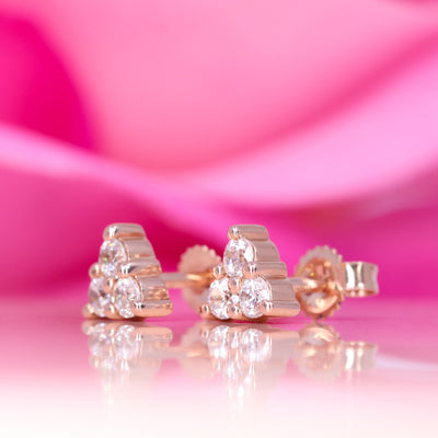 Henrietta - Lab Grown Diamond Set Earrings in Rose Gold - Ready-to-Wear