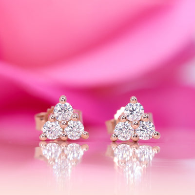 Henrietta - Lab Grown Diamond Set Earrings in Rose Gold - Ready-to-Wear
