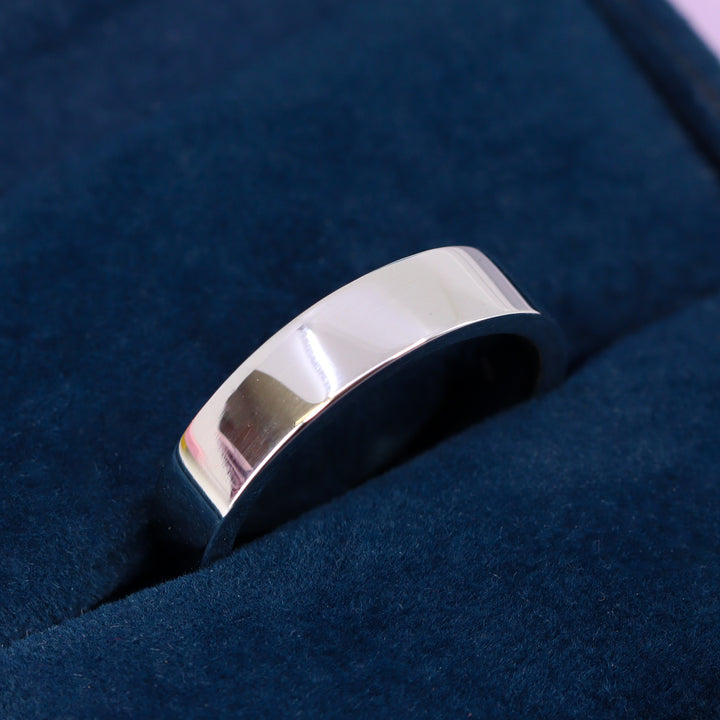 Jonathan - Single Edge Black Diamond Set Mens Wedding Ring - Made-to-Order