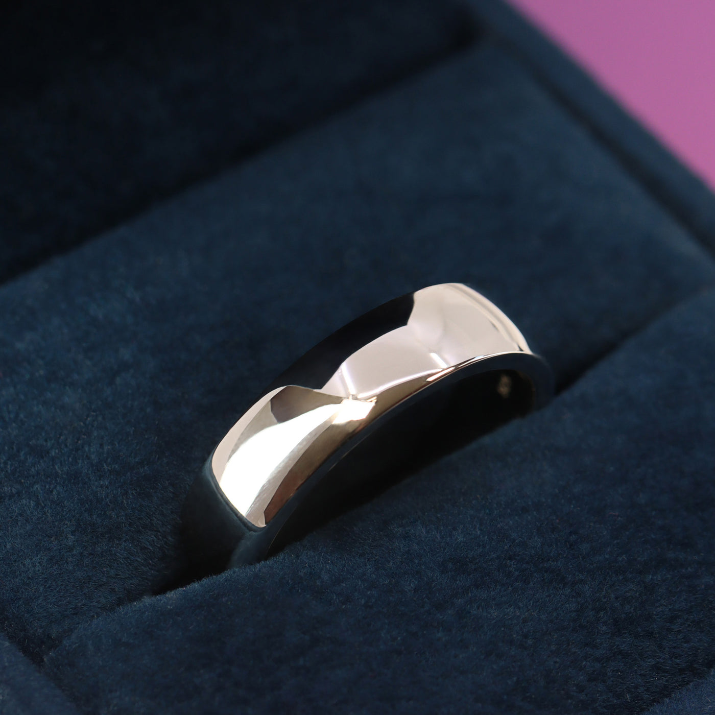 Arlo - Wide Court Shaped Wedding Ring - Made-to-Order