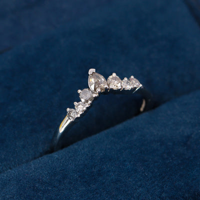 Emma - Salt and Pepper Diamond Tiara Wedding Ring - Made-To-Order