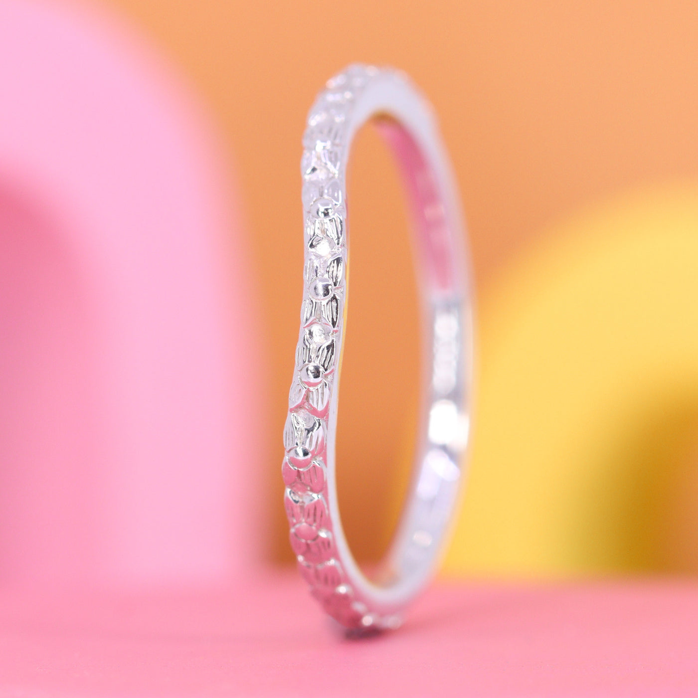 Flora - Floral Pattern Shaped Wedding Band - Made-to-Order