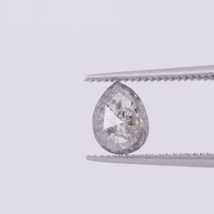 Salt and Pepper Diamond | 0.72ct Pear Cut, Loose Gemstone