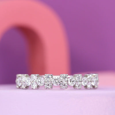 Aurelia - Scattered Lab Grown Diamond Set Half Eternity Ring - Made-to-Order
