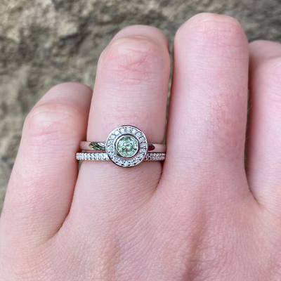 Elise - Diamond Set Half Eternity Style Straight Wedding Ring - Made-to-Order